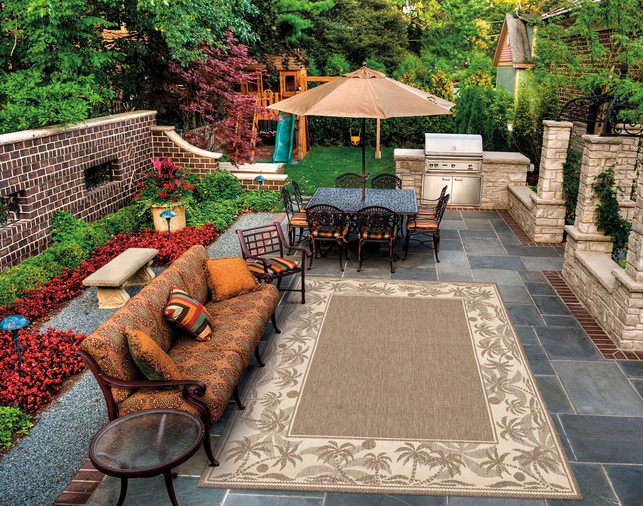 Couristan 8.5 ' x 13' Beige Island-Inspired Rectangular Area Throw Rug