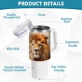 thumbnail image 4 of SKYSONIC Insulated Tumblers with Lids and Straws Handles 40oz Water Bottle Lion 1 Travel Mug Reusable Stainless Steel Thermos Vacuum, 4 of 7