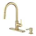 thumbnail image 3 of Better Homes & Gardens Single Handle Pull-Down Kitchen Faucet with Soap Dispenser, Brushed Brass, 3 of 10