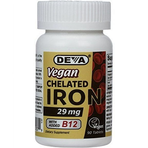 Deva Nutrition Deva Vegan Chelated Iron 29 Mg, 90 Count