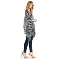 thumbnail image 4 of Sakkas Adalwin Desert Sun Lightweight Circle Ponch Tunic Top Blouse W / Embroidery - 36-Gray - One Size, 4 of 5