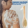 thumbnail image 5 of Unique Bargains 1 Pcs Wood Double Sided Bath Brush Back Scrubber for Shower 14.6 Inches Brown with Long Handle, 5 of 6