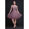 thumbnail image 4 of Bimba Robe Cocktail au-Dessus du Genou Smockée Florale pour Femmes Robe d'Été Fluide-Large, 4 of 5