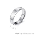thumbnail image 2 of PAMTIER Unisex Tungsten Steel 6MM Simple Classic Mirror Polished Pipe Cut Thin Beveled Edge Couple Ring Wedding Band Silver Size 6, 2 of 5