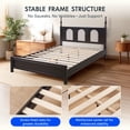 thumbnail image 5 of FitStand Queen Wood Bed Frame with Rattan Headboard and Roman Column Design, Sturdy Platform Bed with Wooden Slats Support, No Box Spring Needed, 1100 lbs Capacity, 5 of 9