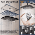 thumbnail image 4 of iMeshbean 12 Inch Rain Shower Head Combo with 4 Outlet, High Pressure Rainfall Shower Head with Adjustable Extension Arm, Shower Faucet Set, Massage Jet & LED Display Valve, 4 of 12