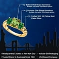 thumbnail image 2 of Gem Stone King 18K Yellow Gold Plated Silver Green Peridot and Green Created Emerald Filigree Style 3 Stone Ring for Women (2.12 Cttw, Oval 8X6MM and 6X4MM) (Size 6), 2 of 6