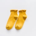 thumbnail image 2 of Fgnfyis Women's Ruffle Vertical Striped Boat Socks Fresh Socks Ankle Socks for Women Cute and Comfortable for Everyday Yellow, 2 of 7