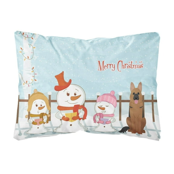 Carolines Treasures BB2398PW1216 Merry Christmas Carolers German Shepherd Canvas Fabric Decorative Pillow, 12H x16W,