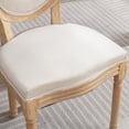 thumbnail image 5 of MIKIBAMA French Country Linen Dining Chairs Set of 2 Upholstered Dining Room Chairs with Round Back and Wood Legs, 5 of 8