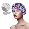 thumbnail image 2 of KLL mushroom colorful Skull star Pattern Shower Cap & Bath Cap for Women,Reversible Oversized Waterproof Shower Caps for all Hair Lengths,Elastic Reusable Bathing Hair Cap, 2 of 6