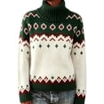 thumbnail image 3 of Pullover Sweaters for Women Fair Isle Sweater Women Scoop Neck Tops Fall Outfits Long Sweaters Plus Size Sweater Knit Sweater Retro Sweaters Oversized Sweaters, 3 of 4