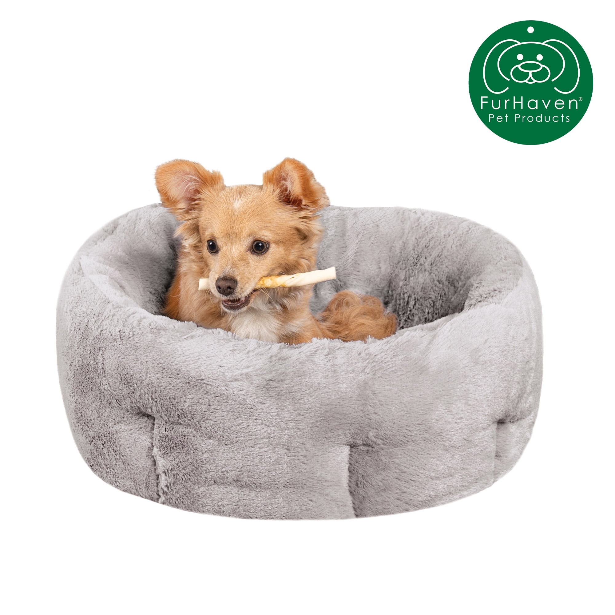 FurHaven Small Self-Warming Polyester Pet Bed, Gray