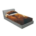 thumbnail image 2 of Ambesonne Fantasy Fitted Sheet & Pillow Sham Set, Magician Evil Power, Twinxl, Orange Brown, 2 of 2