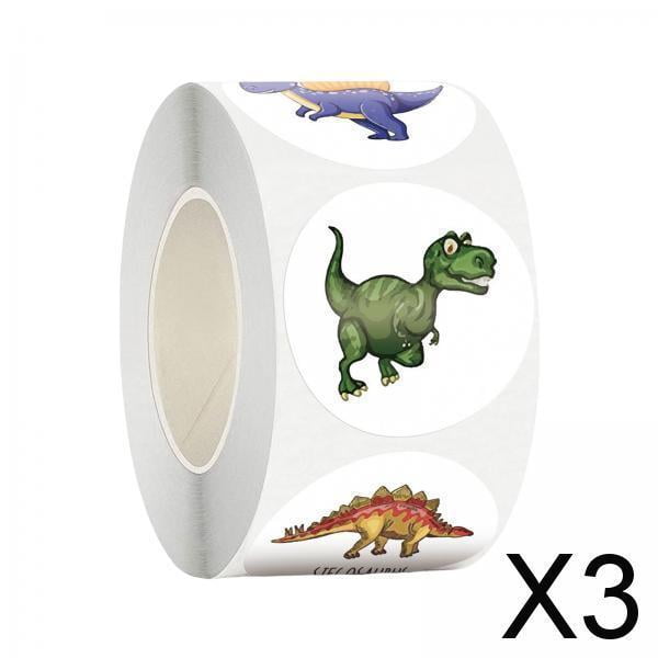 2 pegatinas de papel para álbumes de recortes de dinosaurios, calcomanías para cupcakes infantiles de 2,5 cm 3 piezas