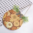 thumbnail image 4 of Brown and Orange Flowers Front Door Porch Decoration Hanging Sign with Artificial Green Plants and Bow for Home Outdoor Indoor, 4 of 7