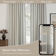 thumbnail image 5 of Jainmy Linen-Look Semi-Sheer Curtains, Back Tab Drapes with Hooks Living Room Bedroom ,Set of 2 Panels,52x108 inch, Natural, 5 of 10