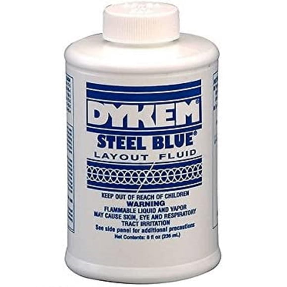 Layout Fluid Dykem Blue, lata de 237 ml con cepillo Machinist Metal