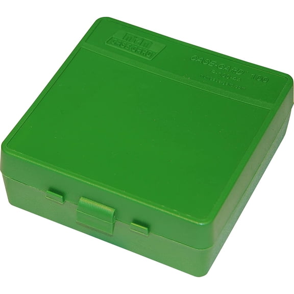 MTM P-100 FLIP-TOP PISTOL AMMO BOX 1.85" OAL GREEN POLY