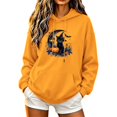 thumbnail image 2 of Molidfa Women's Black Cat Hoodie Halloween Pumpkin Graphic Oversized Pullover Sweatshirt, 2 of 5