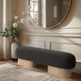 thumbnail image 2 of Meridian Furniture Banc en Tissu Bouclé Brun Robertson, 2 of 17