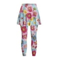 thumbnail image 3 of FUIALDOLG Aesthetic Colorful Flowers Tennis Skirted Leggings with Pocket Women Athletic Pleated Skirt with Leggings Tight Workout Yoga Running Pants Tennis Outfits,Size XS, 3 of 7