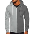 thumbnail image 1 of LOVZFMLL Vestes pour Hommes à Capuche Imprimé Bloc de Couleur Ample à Manches Longues Veste Décontractée à Capuche, 1 of 2