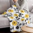 thumbnail image 3 of Yellow Grey Spring Floral Blanket Soft Cozy Warm Throw Blanket for Couch, Plush Fuzzy Flannel Fleece Blankets for Sofa, Elegant Botanical Summer Bed Blankets Lightweight Gifts for Women, 40"x60", 3 of 9