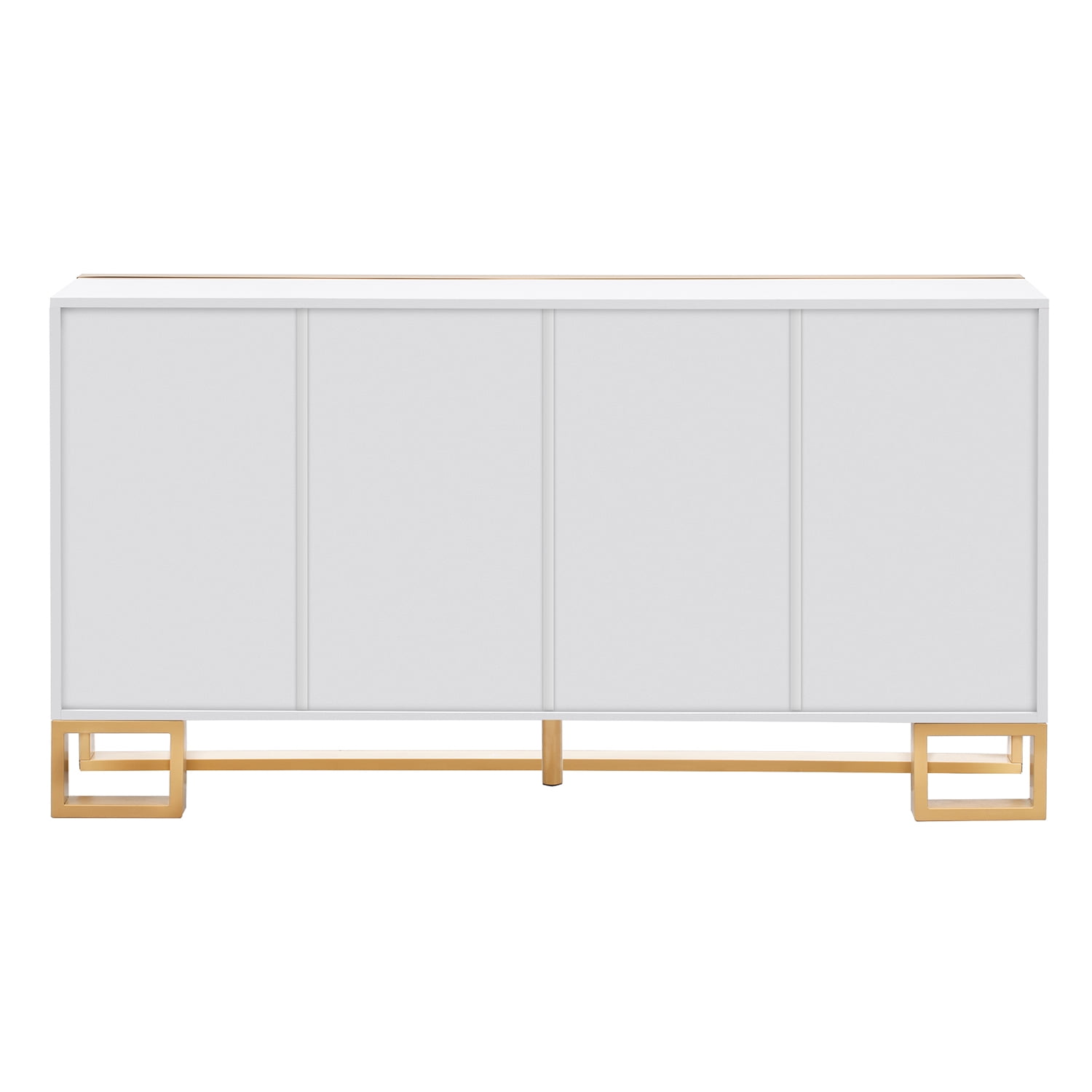 Kepooman 59"L Storage Sideboard Buffet Cabinet, Floor Storage Cabinet with Large Storage Space and Gold Metal Legs for Living Room, White Kepooman 59"L Storage Sideboard Buffet Cabinet, Floor Storage Cabinet with Large Storage Space and Gold Metal Legs for Living Room, White