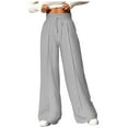 thumbnail image 3 of NOLDARES Women's Wide Leg Pants with Pockets - Casual Loose Trouser Pants Sweatpants Lounge Pants(Grey,M), 3 of 8
