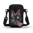 thumbnail image 2 of HELLHERO American Flag with Zipper Small Crossbody Purse for Outdoor Travel, 2 of 7