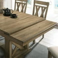 thumbnail image 3 of Furniture of America Birch Rustic Wood Expandable Dining Table in Light Brown, 3 of 5