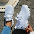 thumbnail image 3 of Womens Chunky Walking Shoes Comfortable Arch Support Orthopedic Woven Non Slip Jogging Work Fashion Sneakers, 3 of 7