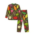 thumbnail image 2 of Bingfone Men'S Pajama Set 2 Piece Loungewear Pjs, Long Sleeve With Pajama Pants-Cartoon Vegetables, 2 of 9