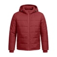 thumbnail image 5 of hoksml Men's Hooded Puffer Quilted Jacket Zip Up Lightweight Warm Winter Outerwear with Side Pockets, 5 of 9