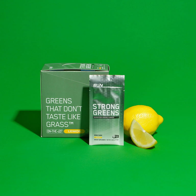 Bare Performance Nutrition, Strong Greens, Superfood Greens Powder, Lemon