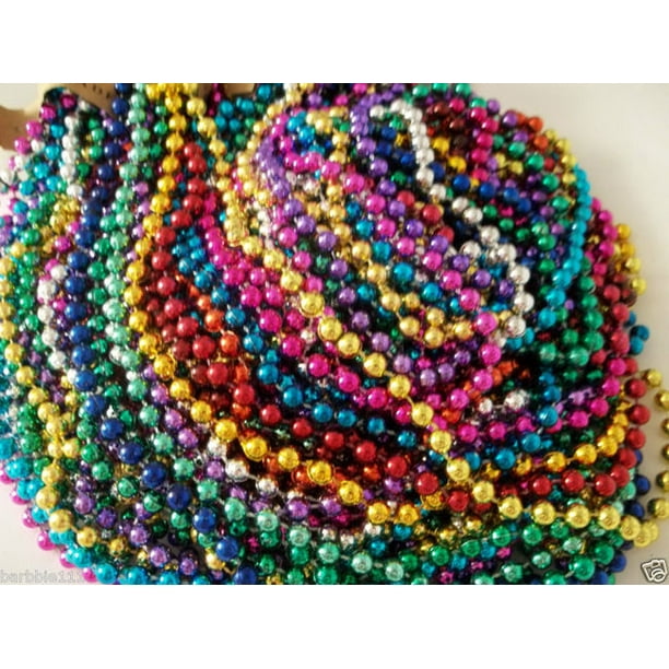 400 Multi Color Mardi Gras Beads Necklaces Party Favors Big Lot Walmart Com Walmart Com