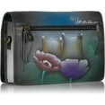 thumbnail image 2 of Anna by Anuschka Women’s Hand-Painted Genuine Leather Two Fold Wallet On a String - Two Cats Grey, 2 of 5