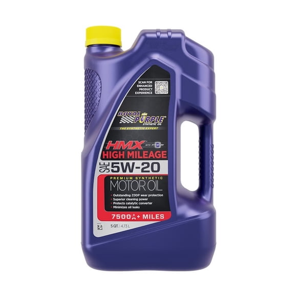 Royal Purple HMX avec Synerlec / High Mileage SAE 5W-20 Huile de Moteur Synthétique de Qualité Supérieure /5 Quart / SKU : 17518