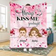 thumbnail image 1 of Always Kiss Me Goodnight Couple Personalized Premium Fleece Blanket, Valentine, 1 of 3
