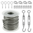 thumbnail image 5 of ODOMY Stainless Steel Wire Rope Cable Hooks Hanging Kit Garden Railing Roll 15M/30M, 5 of 9