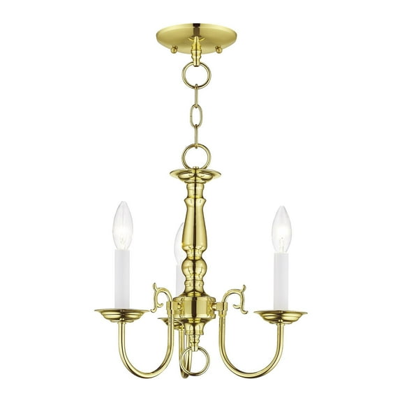 Livex Lighting Williamsburgh Mini Chandelier in Polished Brass