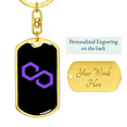thumbnail image 3 of Polygon (MATIC) Crypto Cryptocurrency Stainless Steel or 18k Gold Premium Swivel Dog Tag Keychain, 3 of 16