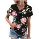 thumbnail image 1 of Camiseta de Manga Corta con Cuello en V, Camiseta Larga de Moda Y Ligera para Mujeres, 1 of 5