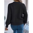 thumbnail image 4 of Valentine'S Day Sweater for Women Heart Woven Knitted Pullover Long Sleeve Woven Knitted Casual Sweater Black XL, 4 of 9
