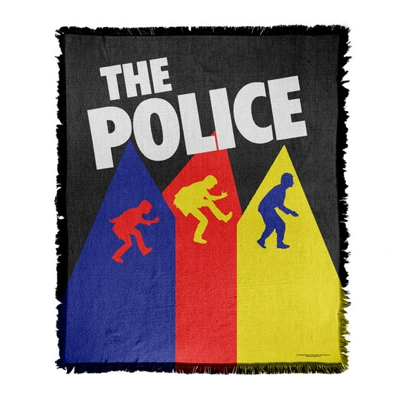 The Police Blanket, 50"x60" The Police Bkt Woven Tapestry Cotton Blend Fringed Throw Blanket