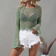 thumbnail image 3 of WEAIXIMIUNG Chemises de Maternité pour le Travail Grande Taille pour Femmes Tricot Manches Amples Col Rond Ajouré Haut Court, 3 of 7