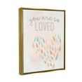 thumbnail image 3 of Stupell You Are So Loved Fun Heart Shape Inspirational Painting Gold Floater Framed Art Print Wall Art, 3 of 6