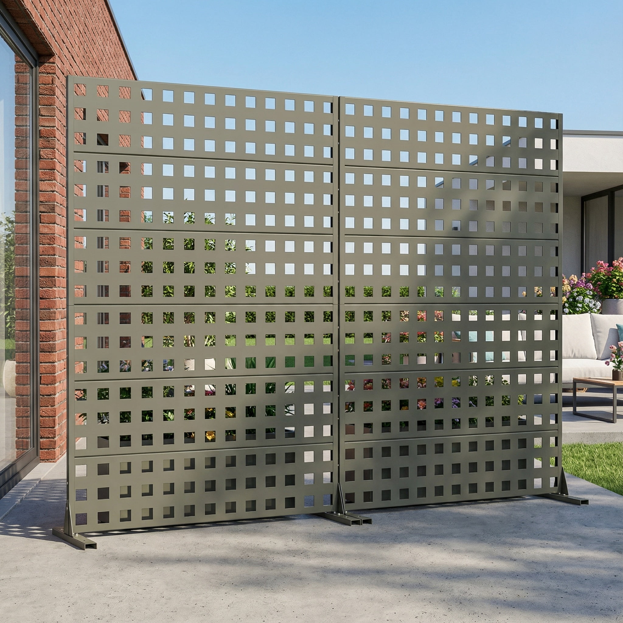 72" H × 47" W Privacy Metal Screen Fence Panel