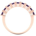 thumbnail image 5 of 2.61 ctw Wedding Band for Women - 18K Rose Gold Simulated Alexandrite Stackable Eternity Ring, 5 of 6